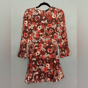 Realisation Par 70s style bell sleeve flounce dress